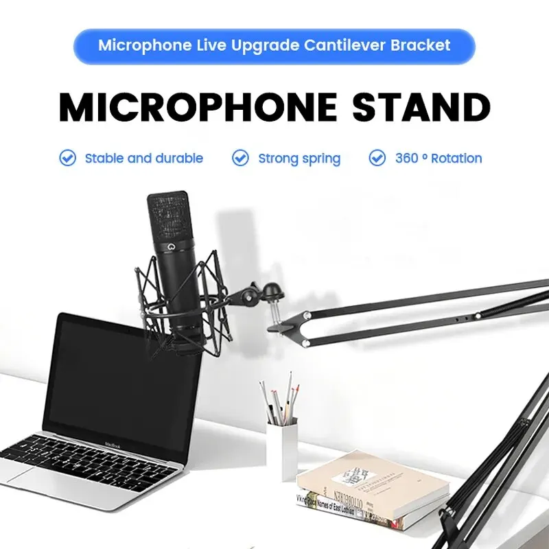 

1/4 Connector Camera Video Mobile Live Streaming Bracket Cantilever Desktop Microphone Bracket Foldable