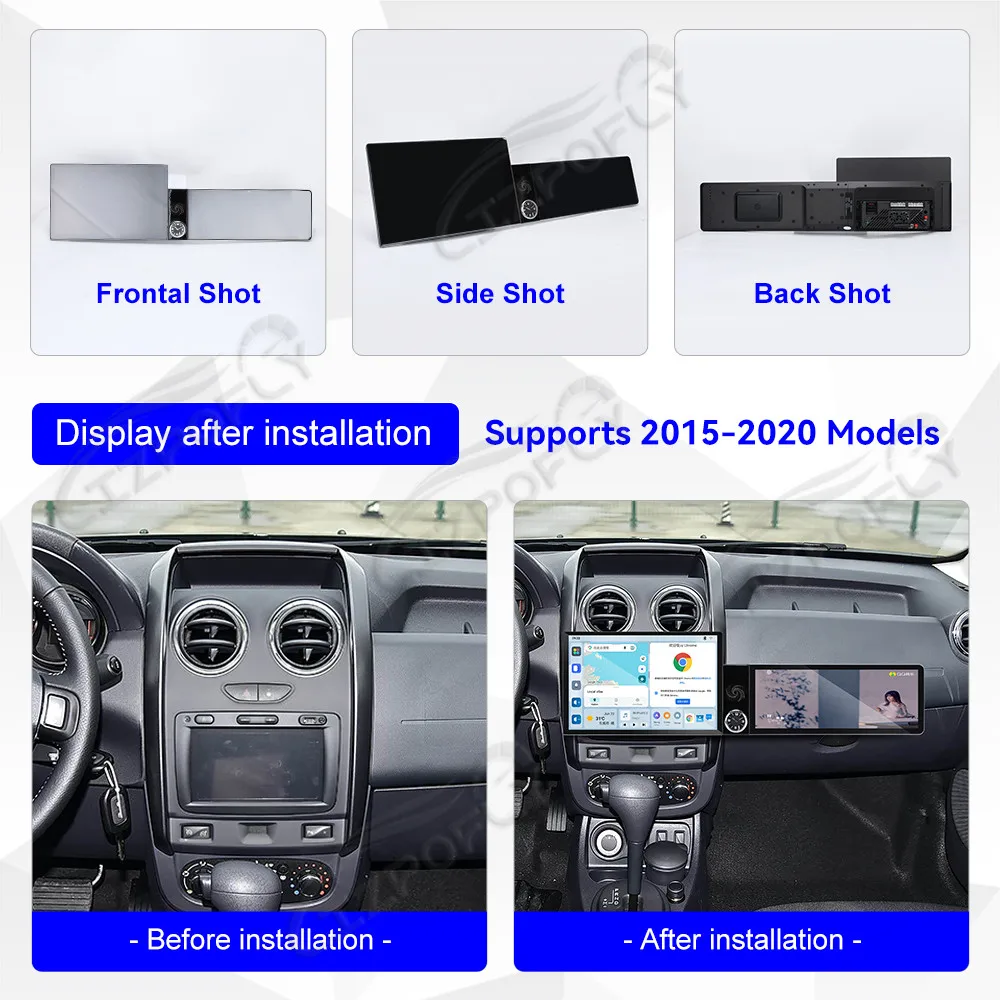 Lizpofly 13.1inch+12.3 inch Android Car Radio For Renault Duster 2015-2020 CarPlay GPS Navigation Multimedia Video Player Stereo
