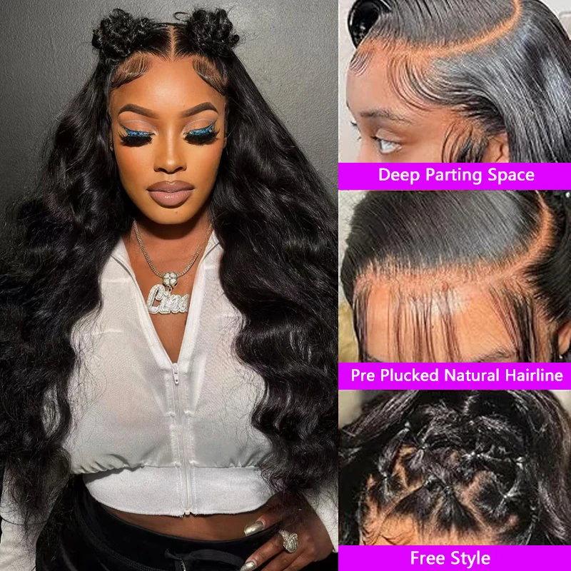 13x6 Lace Front Wigs Human Hair Body Wave Lace Front Wigs Human Hair Natural Color 100% Virgin Human Hair Wig with Baby Hair image 2