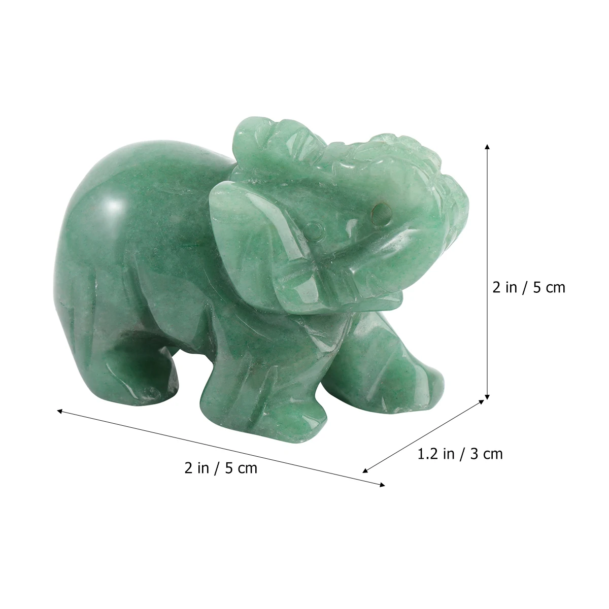 

Cute Aventurine Elephant Figurine Natural Office Decor Animal Ornament Gift