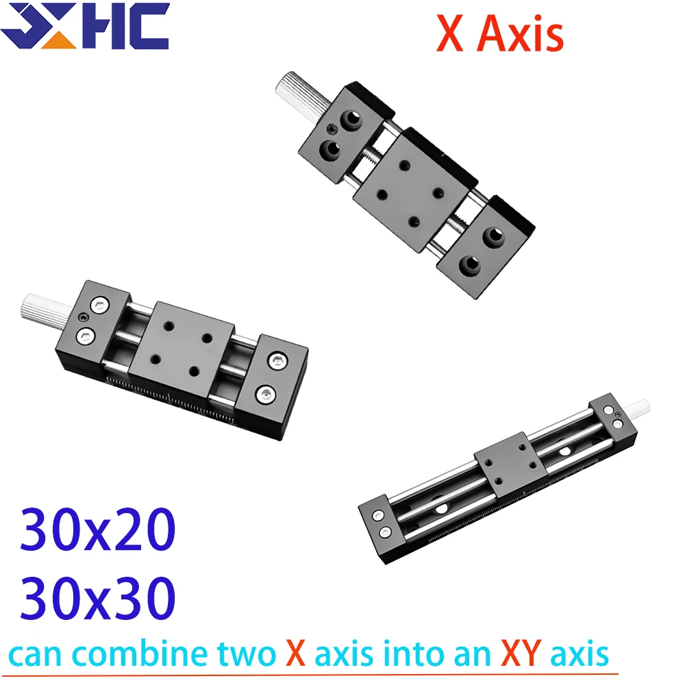 X Axis DX-30/30A/30DB/30A-DB Micro Displacement Stage Manual Slide Table Feed Screw Guide Rail Slide Surface Platform 30x30mm