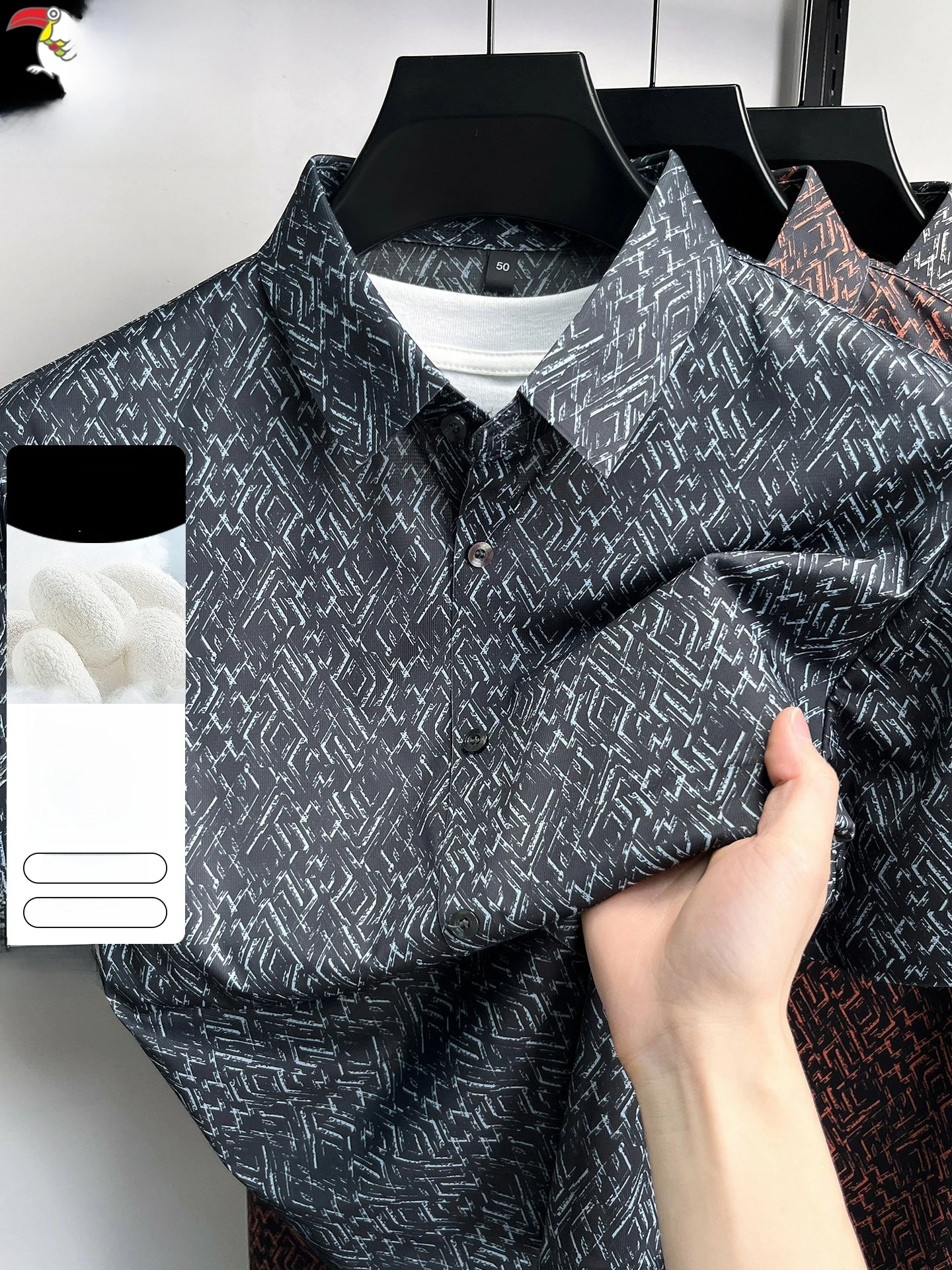 Camisa Masculina TUCANO Estampada de Manga Curta, Estilo Casual Solto e Fresco, Antirrugas, Nova Coleção de Verão, Mistura de...