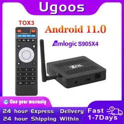 Ugoos TOX3 TV Box Smart TV 4GB 32GB Android 11 Amlogic S905X4 Set Top Box 2.4G/5G BT4.1 Support MP3 AAC WMA RM FLAC Smart Box TV