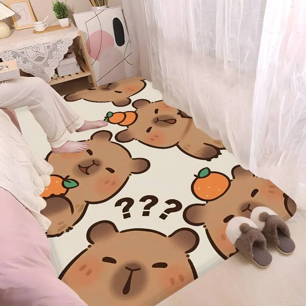 سجاد كابيبارا الطويل اللطيف لتزيين غرفة الأطفال وغرفة النوم والشرفة المضادة للانزلاق ممسحة غرفة المعيشة Alfombra #2