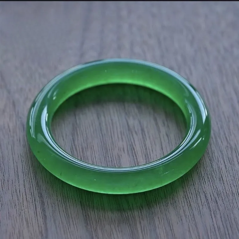 Ice Zhengyang Green Yu Bracelet Retro Fat Round Bar Bracelet Quartz Rock