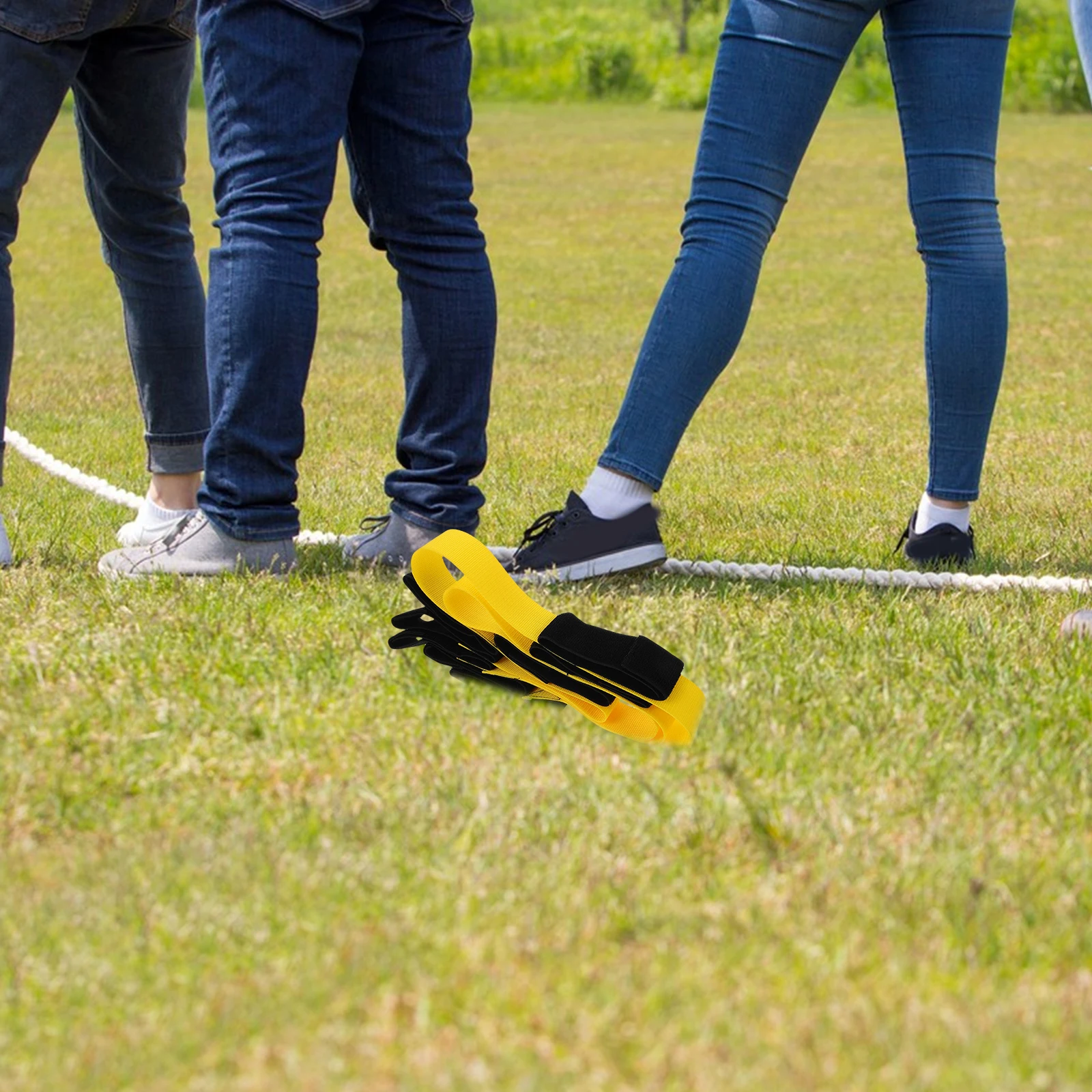

2pcs Giant Footsteps Band Team Building Games For Kids Adults Heavy Duty Strap Cooperative Relay Race Outdoor Activity Legged
