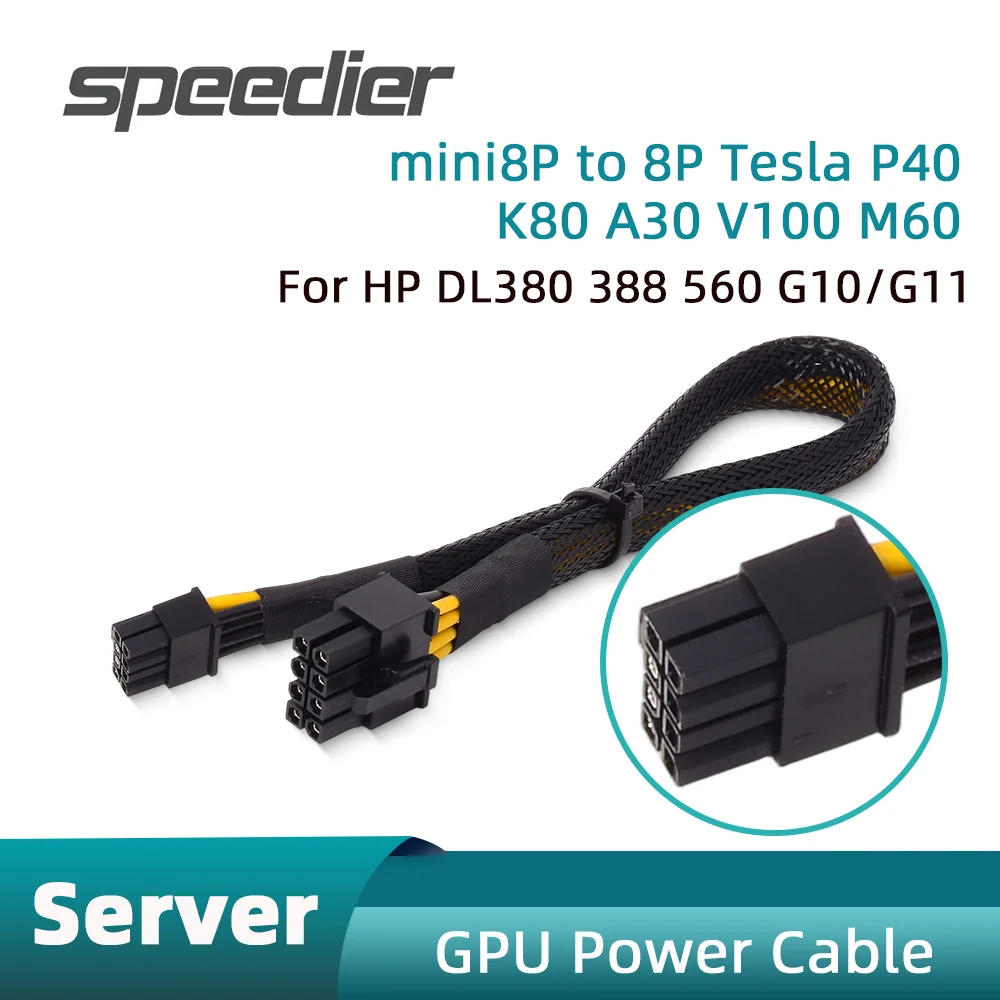 

Mini 8Pin To GPU Accelerator Card 8Pin Server Power Cable GPU for P40 P100 K80 M40 M60 V100 P100 A30 A40 A100 A16 GV100 A6000