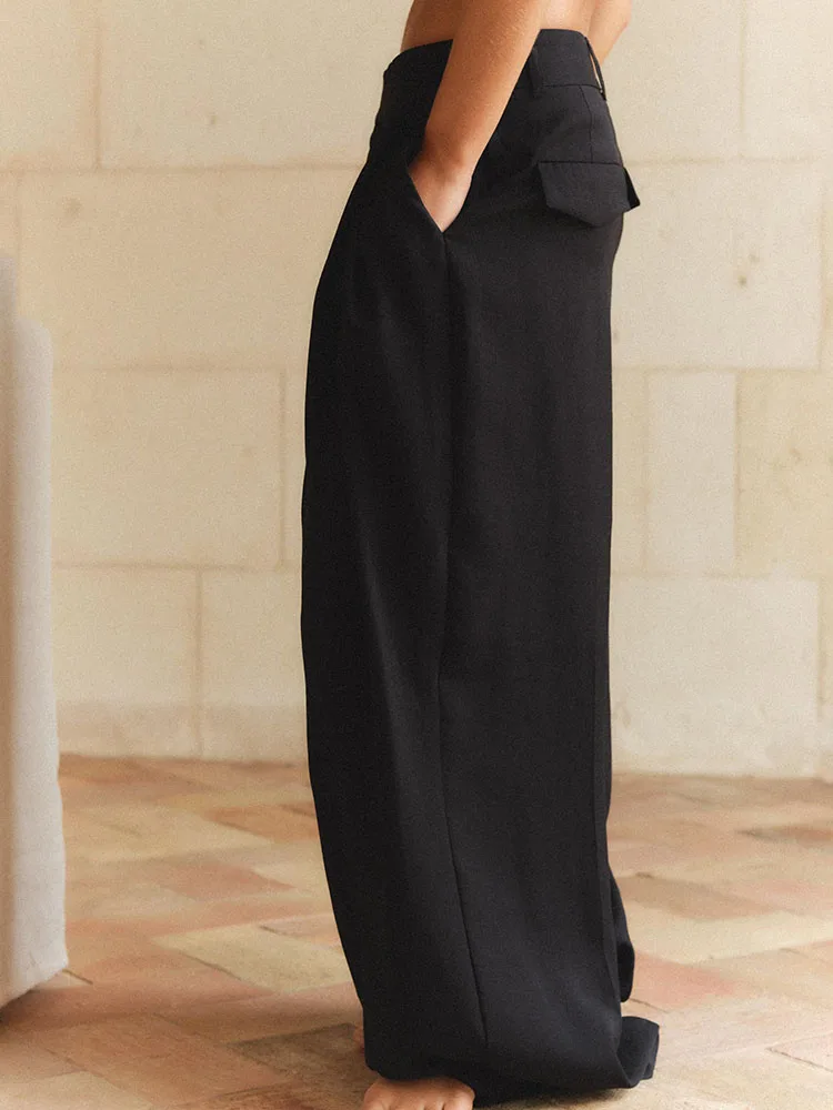 Fall New Women's High Waist Double Pleat Straight Leg Versatile Slimming Cover up Pants Ethnic Stage Costume Ladies Faion