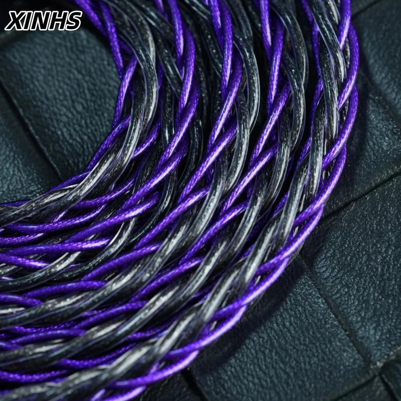 XINHS F10 Shadowy 8-Core Black Graphene & Purple Gold Foil Wire Hybrid Headphone Upgrade Cable IE900/MMCX