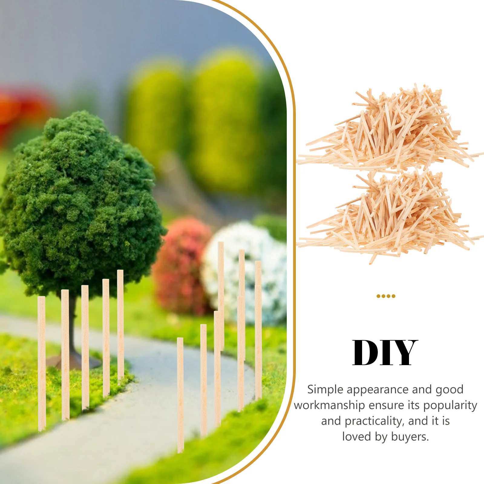

2000pcs Wooden Sticks Aromatherapy DIY Craft Safe Kids Material Durable Practical Handmade Accessories