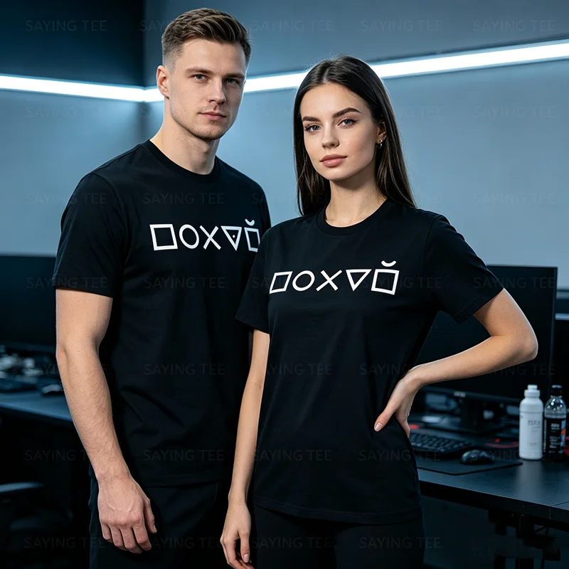 Pohui Russischer Slang Gamer Geometrische Symbole Humor T-Shirt Y2k Lustiges Sarkastisches Russisches Gaming-Kultur Neuartiges Grafik-T-Shirt Kleidung – Detail 3