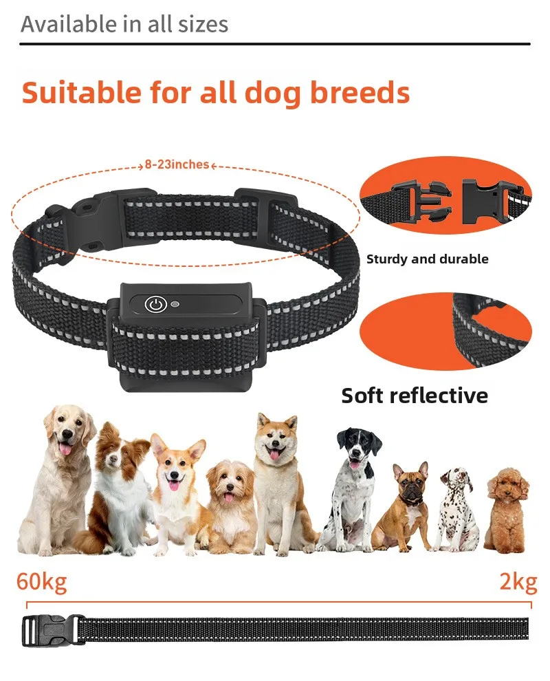 Electric Anti-Bark Dog Training Collar, Remote Control Pet Trainer, Pet Training Supply for Cross-border Wholesale