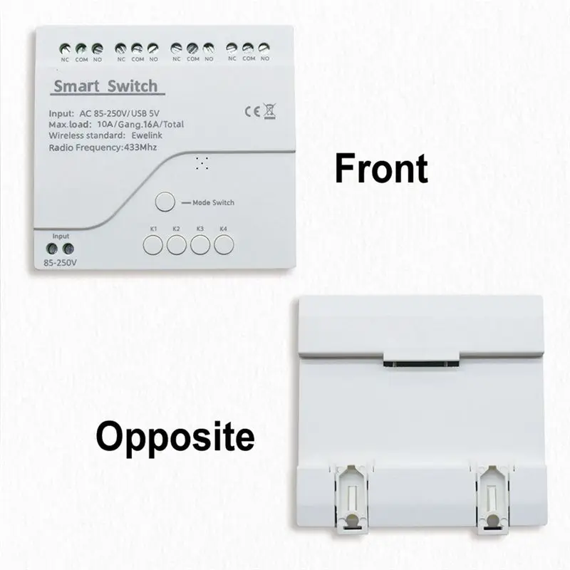DT51 Smart Switch EWelink WiFi Inching Self-Locking RF433 4CH Relay Module for Home Automation Works with Alexa