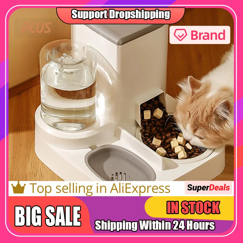 

Automatic Cat Dog Feeder Drinking Fountain Water Dispenser Auto Food Bowl Pet Supplies For Dogs Cats Drop Shipping