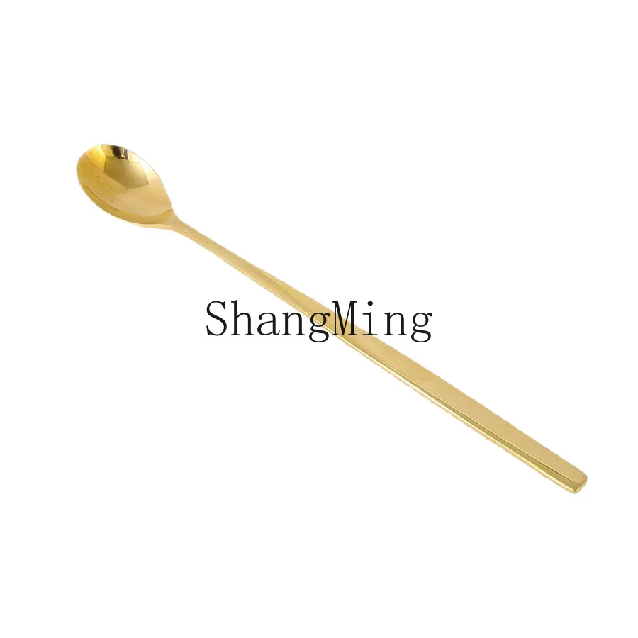 

DSA Solid Brass Spoon Household Thickened Long Rice Spoon Stirring Dessert Spoon Wholesale Supplies