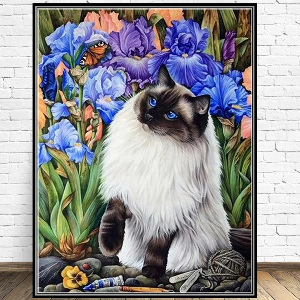 

Scenic Animal Cat DIY 5D Diamond Painting Full Drill Square Round Embroidery Mosaic Art Picture Of Rhinestones Home Decor Gifts