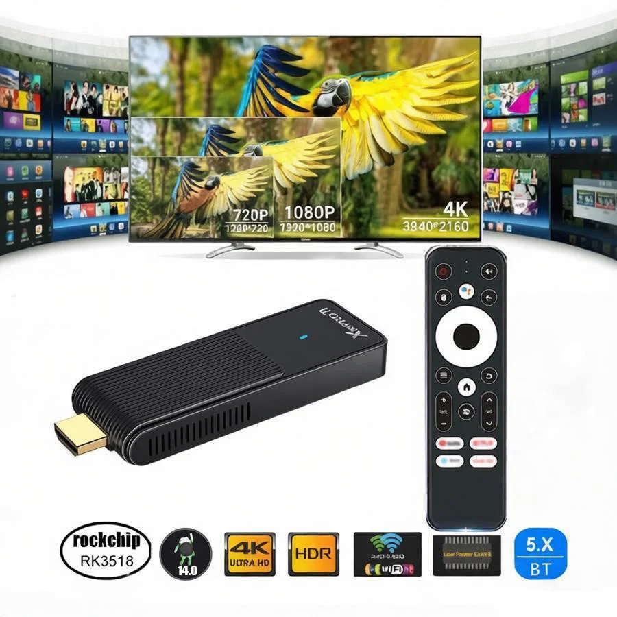 

X88 PRO 4K Android 14.0 Smart Tv Stick RK3518 Quad Core ROM 2G 16G Mini PC 2.4G 5G Wifi BT5.X 1080P 4K HD Miracast TV Dongle
