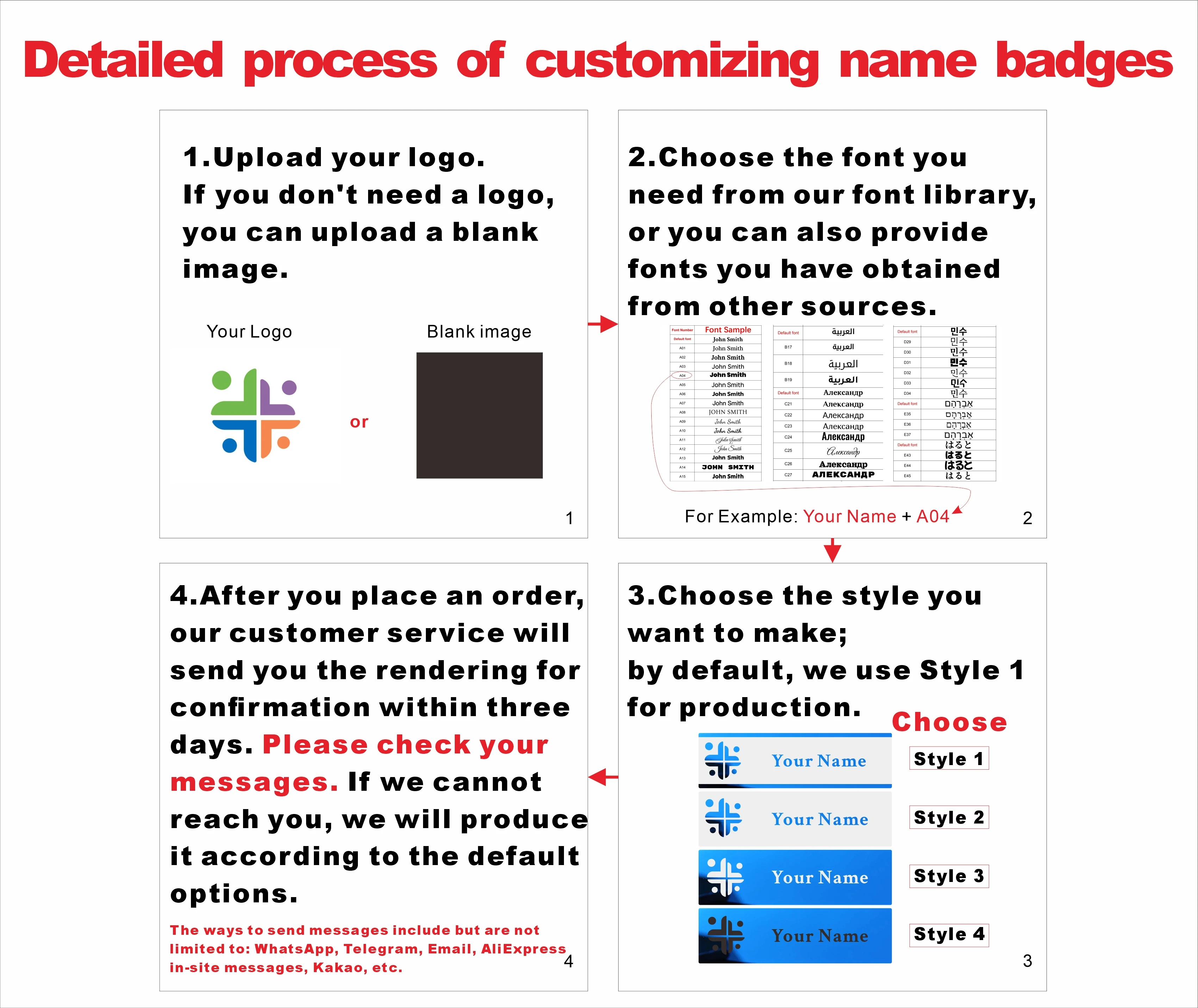 Stainless Steel Custom Name Tag with Pin Clip - Engraved Personalized Work Badge Business Identification Metal ID Name Plate