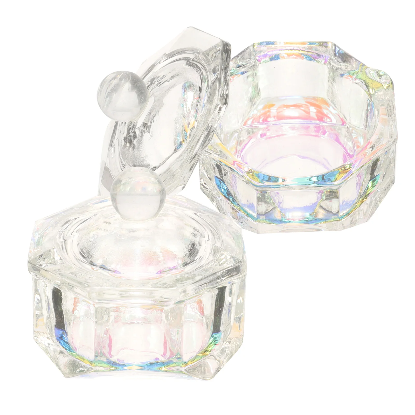 2 pçs manicure prego prato copos de vidro dappen prato para acrílico líquido pó titular durável prático acrílico suprimentos para unhas