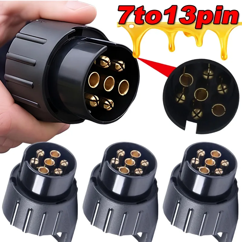 

7 Pin To 13 Pin Plug Adapter Waterproof Trailer Connector 12V Towbar Towing Plugs Socket Adapter for Car Truck Accessories