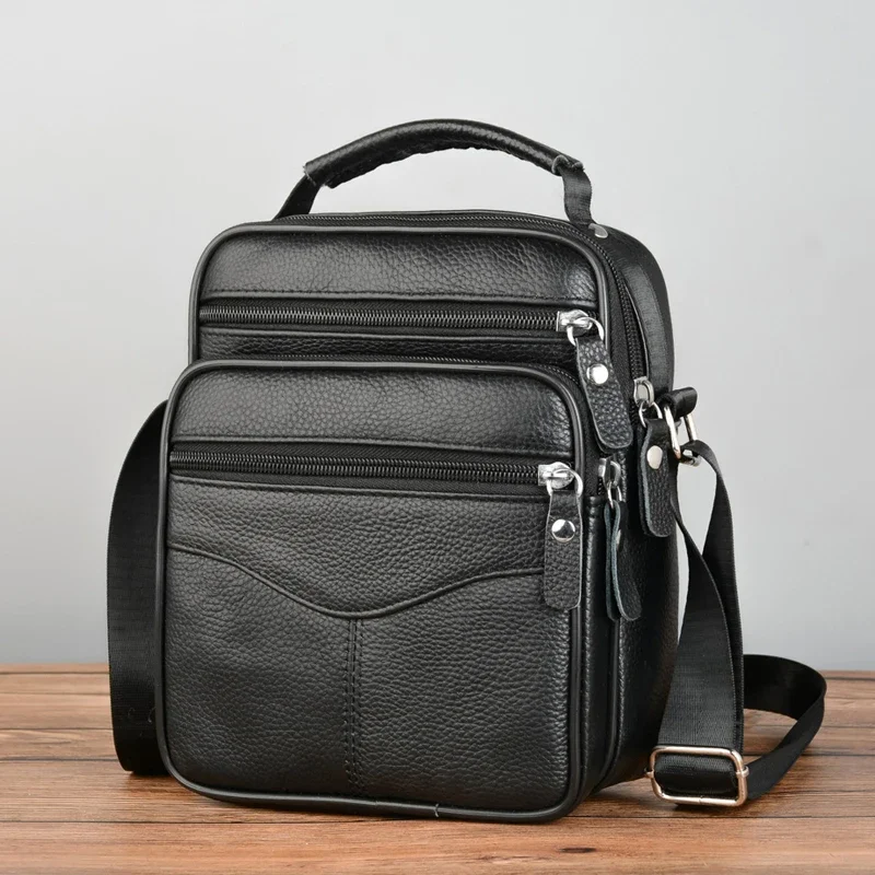 Obrázek 5: 2026 pánské brašna originální kůže kabelky podnikání bedra pytle muži kurýr pytle malý crossbody pytle pro muž móda kabelka