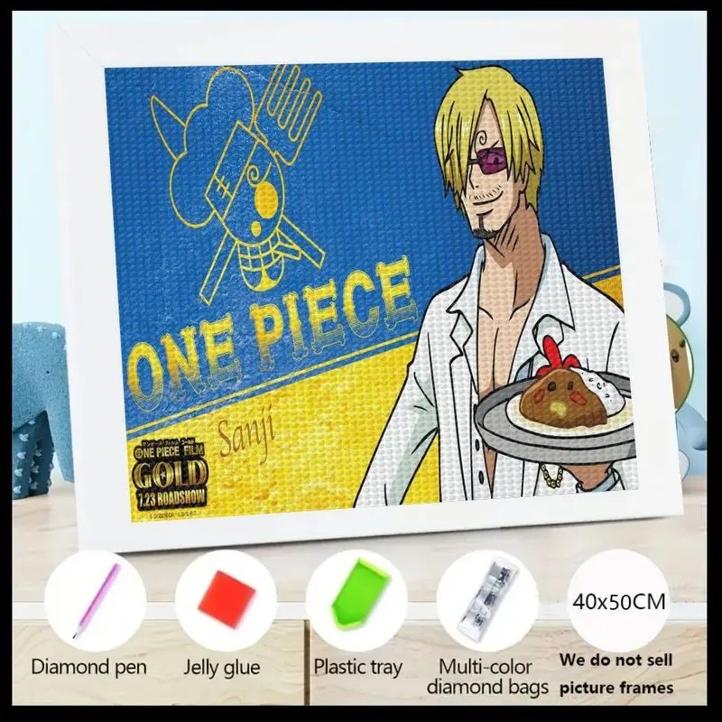 

1 шт., хит продаж, новый 5D полный дрель, набор для алмазной живописи «сделай сам», цельный аниме Sanji the Chef, держащий еду, дизайн, вышивка стразами, Cro