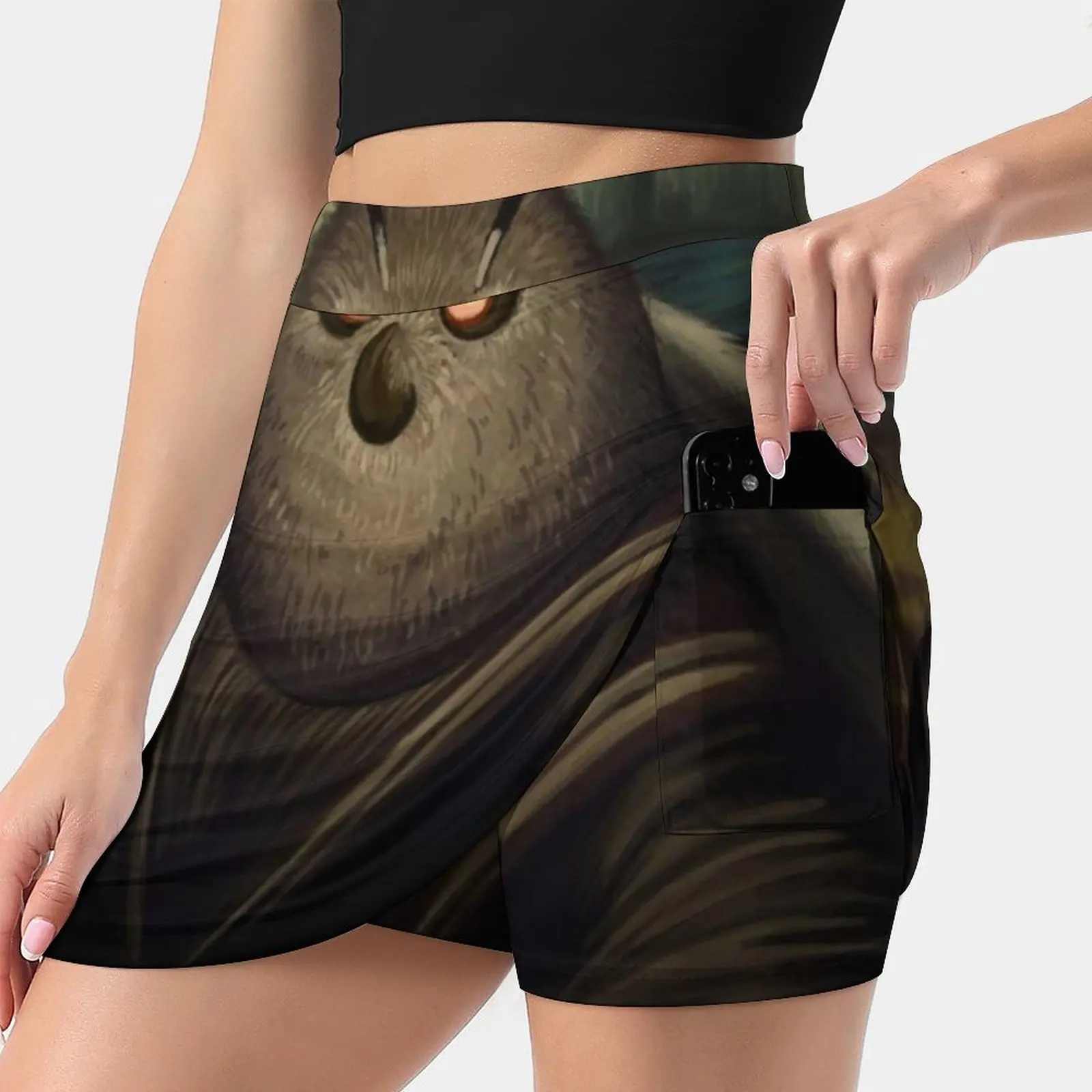 Motha Lisa Women's skirt With Hide Pocket Tennis Skirt Golf Skirts Badminton Skirts Running skirts Moth Mona Lisa Parody Insect