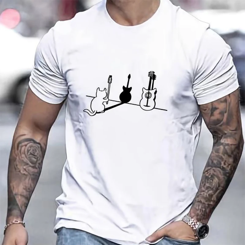 Funny Cartoon Print T-shirts for Men Tshirts Graphic Clothing Spring Holiday Short Sleeve Loose Oversized Tops Boys Tees