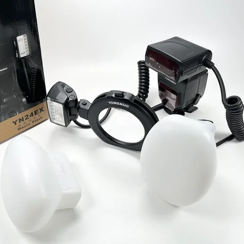 Imagen 1 del producto DIY compatible con Yongnuo YN24EX pegamento intermitente de doble cabezal cubierta de luz flexible pantalla lámpara-chimenea cubierta de luz suave