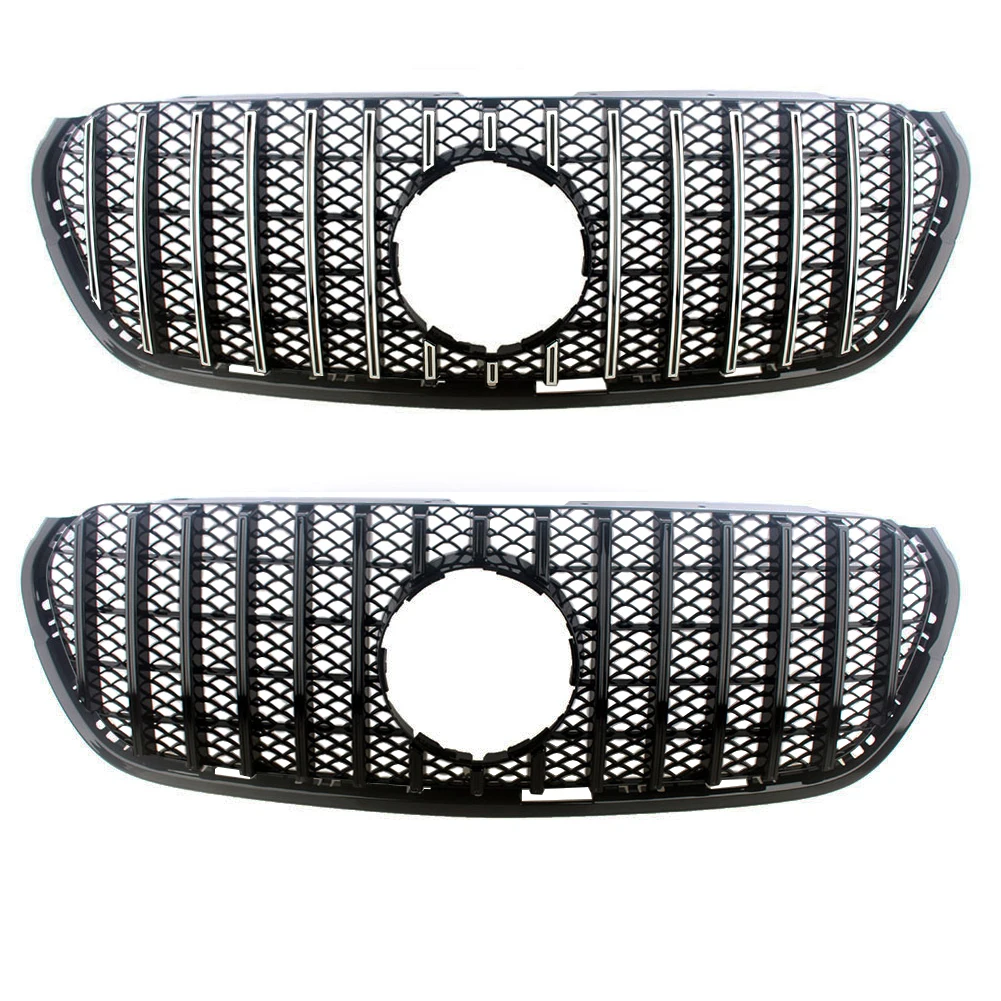New GT Look Grill Front Vertical Grilles Bar Frame Kidney Radiator For Mercedes-Benz W470 X470 X220d X250d X350d X-CLASS
