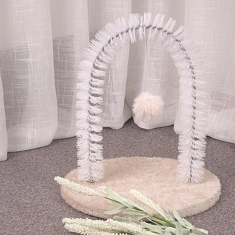 

Cat Scratchers Cat Arch Groomer Grooming Scratcher Brush Grooming Rubbing Post Scratching Pad Massage Brush Hair Remover Pet