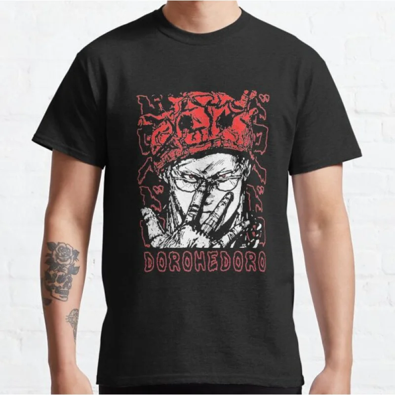 

0405 Manga Dorohedoro caiman Anime T shirt kaiman Manga Men's print Graphic Tee Shirt 100% cotton Y2K clothes All size tops