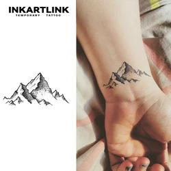 3 pcs Mountains Temporary Tattoo,Lasts To 15 Days New Technology Magic Waterproof Semi Permanent Sticker.