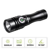 Wurkkos DL02 Diving flashlight 3000LM 496M Long Range Underwater Flashlight with Rotary Magnetic Switch for Cave Exploration