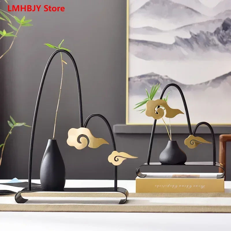 LMHBJY New Chinese Model Room Living Room Porch Metal Resin Rockery Flower Ornaments Hotel Club Luxury Soft Decorations