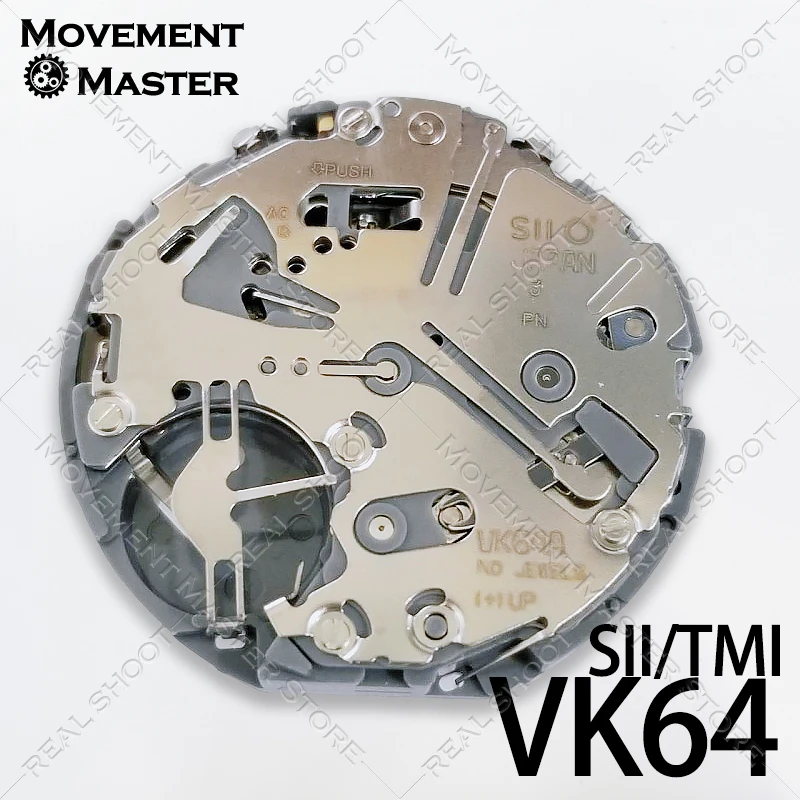 Original SII TMI VK64 Quartz Movement Multifunction 5-Pin Watch Movement Date At 6 Chronograph Repair Parts