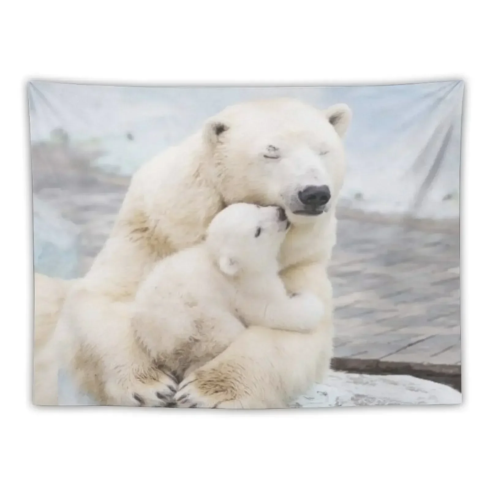 

Polar Bear and baby Tapestry Tapete For The Wall Carpet On The Wall Tapestry