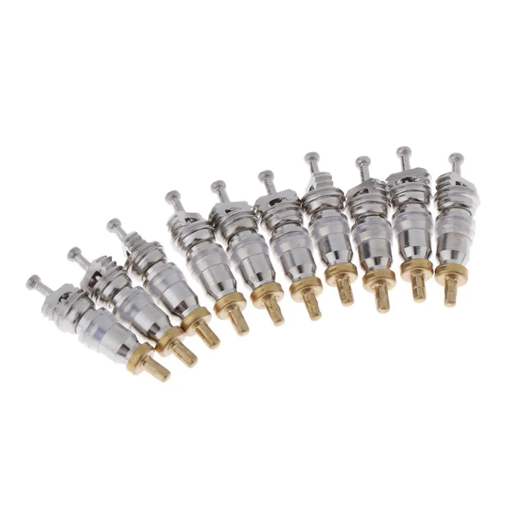 10Pcs R410 Brass Valve Cores Replement HV/R Field Service Tool