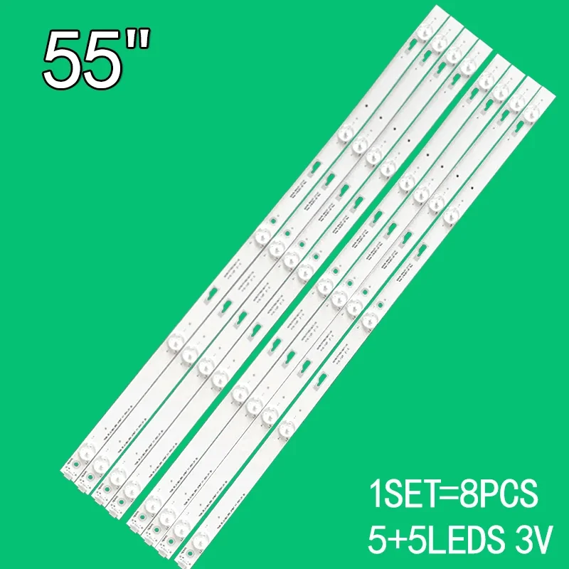 New 8PCS for Toshiba 55-inch TCL-ODM-55-D1500-8X5-3030C-V1 YHB-4C-LB550T-YHA 006-P1K3486A 55L26CMC 55L2600C 55U36EBC 55U36CMC LV