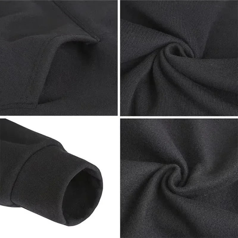 Modna bluza z kapturem na jesień i zimę 2025 z nadrukiem misia, dwustronna, męska, modna, hip-hopowa, fajna bluza unisex z bawełny.