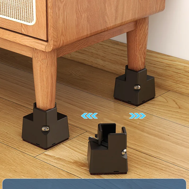 4Pcs Adjustable Chair Feet Riser 5/10cm Heavy Duty Desk Couch Bottom Elevator Metal Sofa Table Raiser Bed Furniture Risers