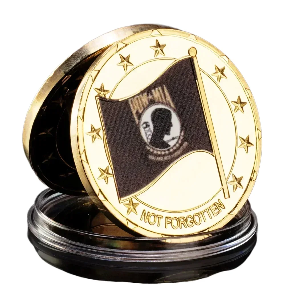 Not Forgotten America Flag Collection Coins Silver Gold Plated Souvenirs Coin Excellent Gift for Friends