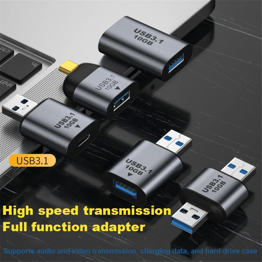 

Адаптер USB Type C 3.1 к USB3.1 «папа-мама» Конвертер 5 В @ 3A сплав USB3.1 Gen2 Высокоскоростной разъем для передачи данных для зарядки 10 Гбит/с