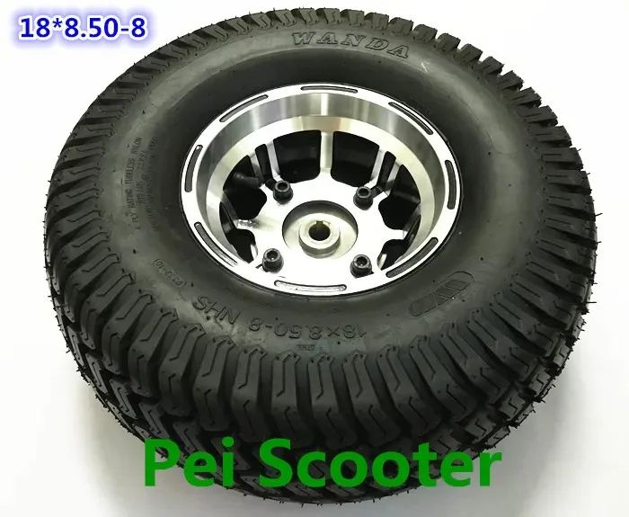 18 inch 18*8.5-8 aluminum alloy hub wheel tires for wheelchair scooter robot motor phub-18st