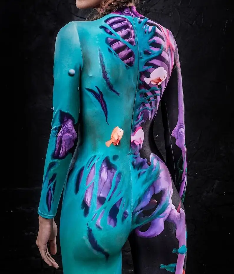 Unisex Cyberpunk 3D-Digitaldruck Karneval Halloween Party Rollenspiel-Outfit Damen Herren Urlaubs-Cosplay-Kostüm Bodysuit – Detail 5