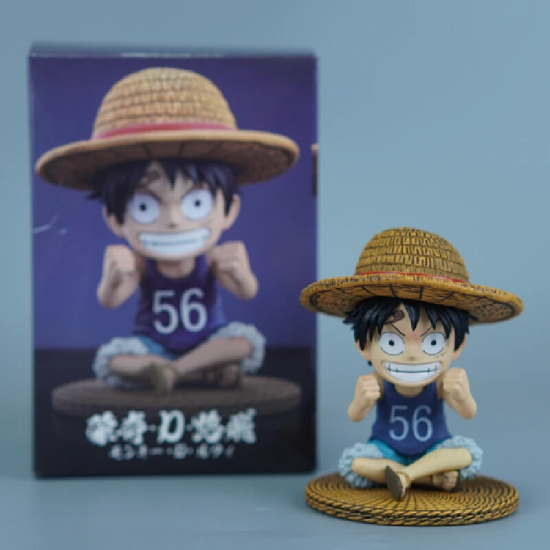9cm figura de uma peça sentada infância luffy figura modelo dos desenhos animados periférico desktop coleção ornamentos presentes