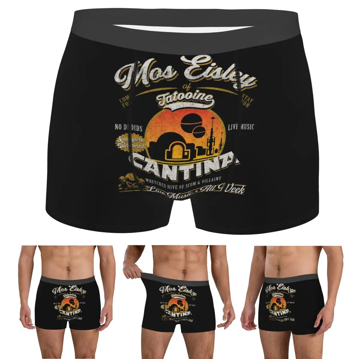 

Boxer Underpants Shorts Mos Eisley Cantina Tatooine Dk Panties Men Breathable Underwear for Homme Man Boyfriend Gift