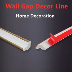 Home Decoration PVC Self-Adhesive Wall Gap Decor Strip  Ceiling Baseboard Corner Trim Line Wall Interior Decor Line Molding Line