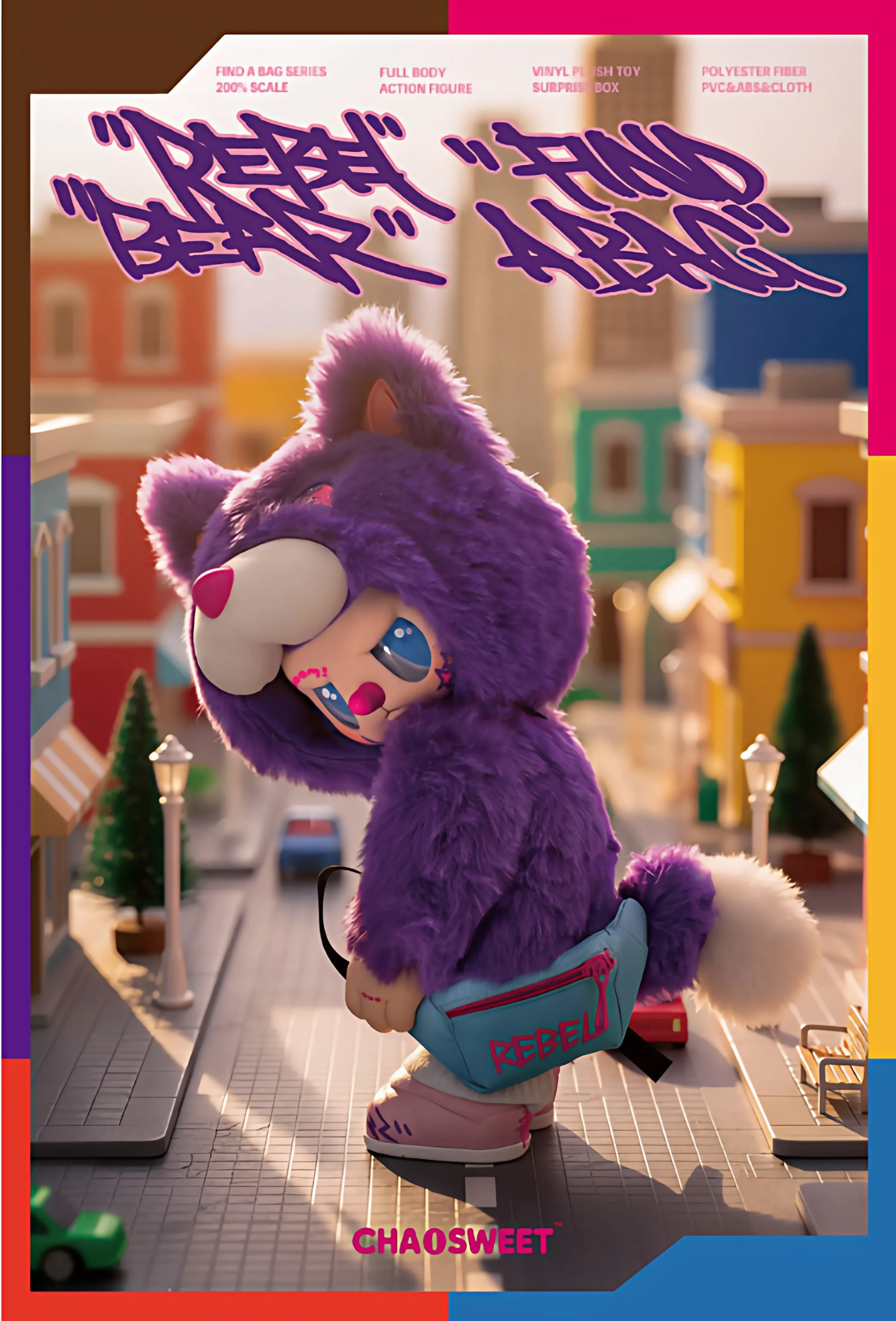 Original ChaoSweet REBEL BEAR BAG Series Vinyl Movable Joint Doll Cute Mini Desk Ornament Collectible Toy Girls Gift - view 6