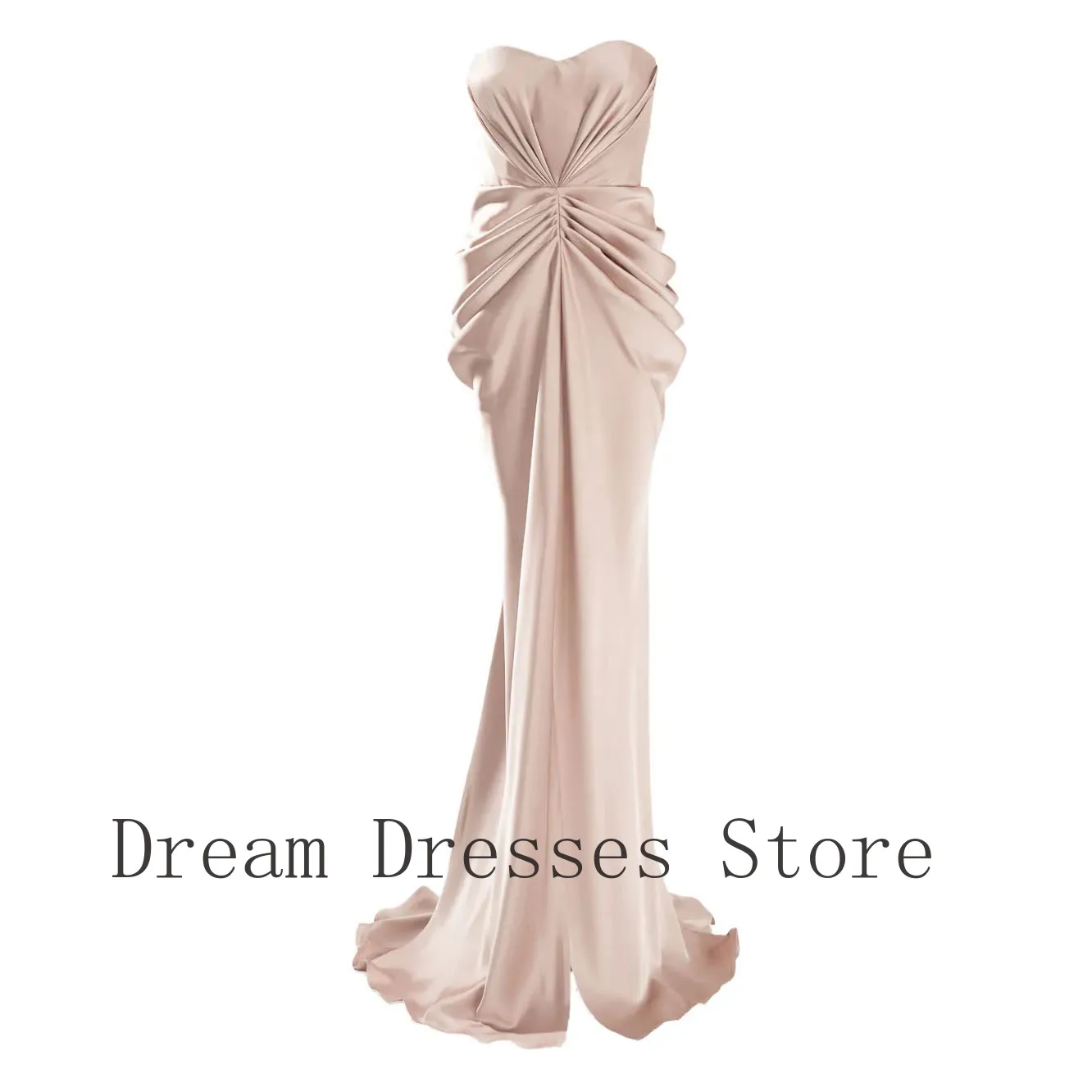 

Customized Simple Charmeuse Pleat Sash Criss-Cross Bow Trumpet Sweetheart Long Dresses Bespoke Occasion Dresses Fashion Elegant